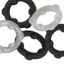Oxballs Lot de 5 Cockrings Spinner 25 mm Noir-Blanc